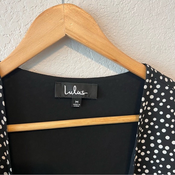 Lulus Black Polka Dot Two-Piece Maxi Dress M - Picture 7 of 11